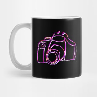 Minimal Pink Camera Line Art Mug